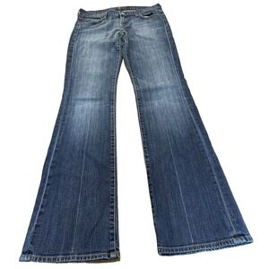 7 For All Mankind Womens Bootcut Jeans Low Rise Stretch Blue Denim‎ Size 29